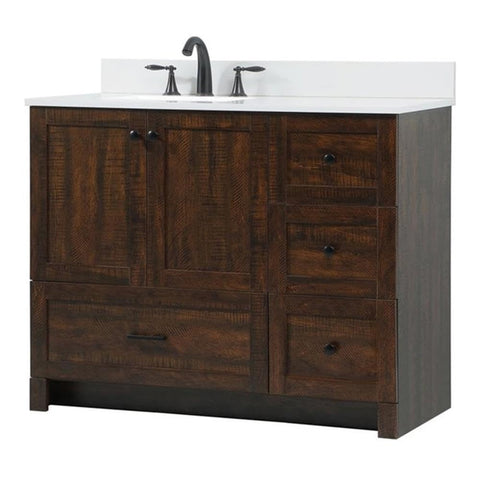 Elegant Decor Soma 42" MDF Single Bathroom Vanity with Backsplash in Expresso