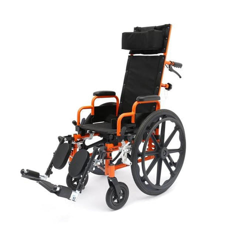 Circle Specialty Ziggo Pro 12" Reclining Manual Wheelchair for Kids, Young Adults. Foldable Design Makes it Easy to Carry and Store. Eye-catching Colored Steel Frame with Straps & Desk Length Armrest