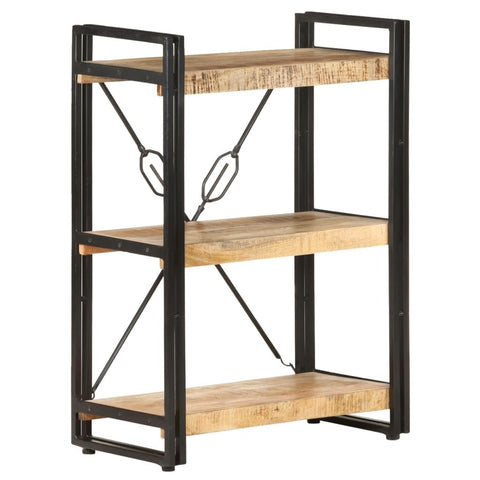 vidaXL Bookshelf, Open Shelf 3-Tier Bookcase, Wall Bookshelf for Office Living Room, Freestanding Shelving Unit, Industrial, Solid Wood Mango