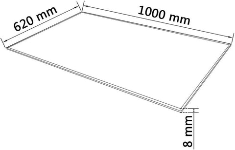 vidaXL Black Tempered Glass Table Top | Rectangular 39.4X24.4 in Heat Resistant Scratch Elegant Dining Coffee Surface Indoor Outdoor Use Replaceable Large Modern