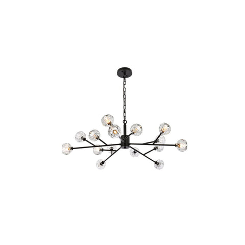 Elegant Lighting Graham 15 Light Pendant in Black