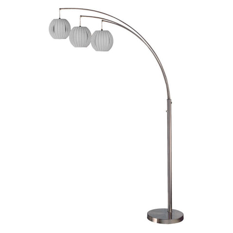 Lite Source 3-LITE Arch LAMP, PS W/Grey Shade, E27 Type A 60Wx3 LS-8871PS/GREY