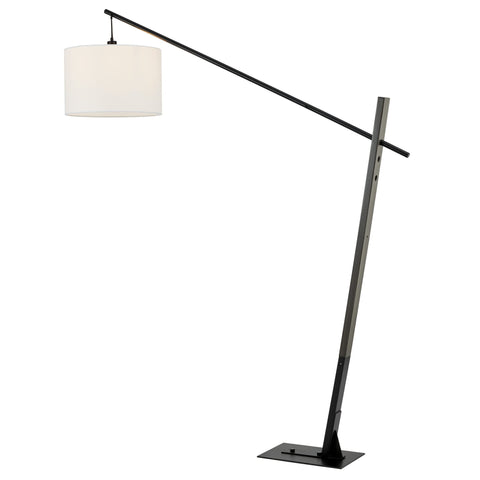 Lite Source Stockton Charcoal Gray and Black Adjustable Arc Floor Lamp