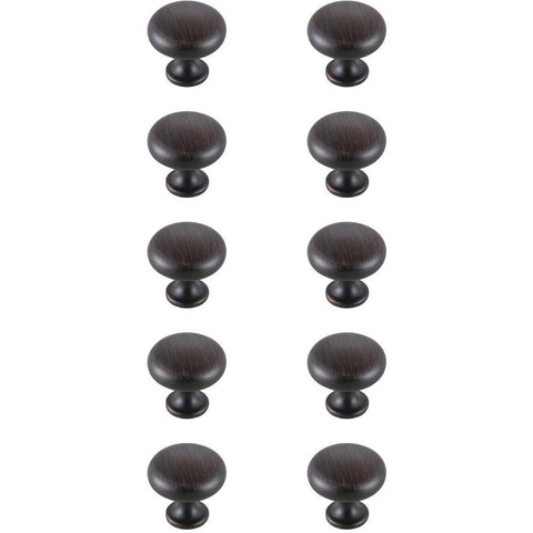Elegant Lighting Indoor Modern Home Decorative Cabinet/Drawer Hardware Cadon 1.2" Diameter Oil-Rubbed Bronze Mushroom Knob Multipack (Set of 10)
