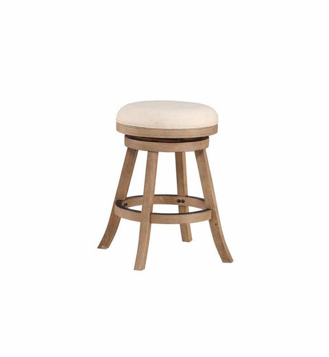 Boraam Fenton Counter Stool, 24-Inch, Driftwood Wire-Brush and Ivory
