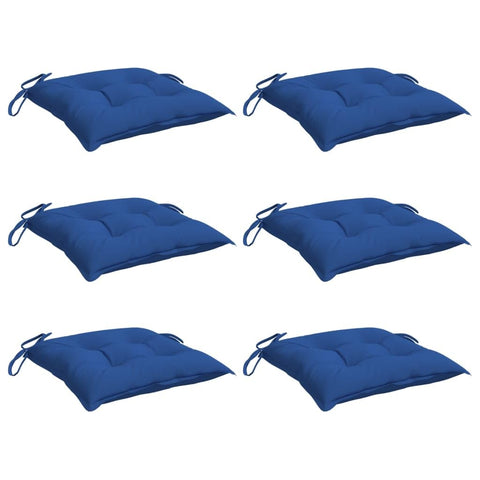 vidaXL Chair Cushions 6-Pack - Blue 15.7"x15.7"x2.8" Waterproof Oxford Fabric Patio/Office/Garden Bench, Lounge, Stool Pads