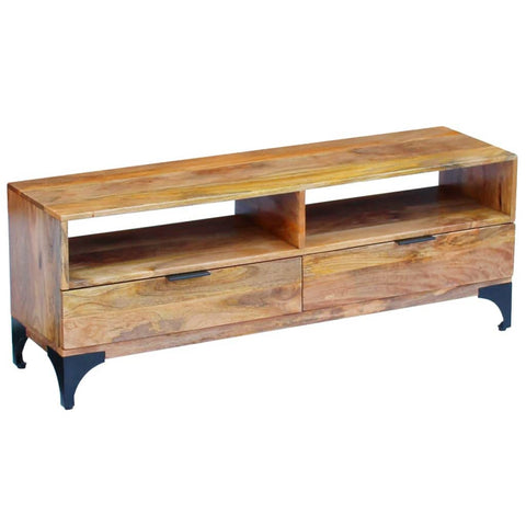 vidaXL TV Stand/Sideboard/Table - Scandinavian and Farmhouse Style, Handmade Wooden TV Cabinet with Drawers and Compartments, Brown; 47.2"x13.8"x17.7"
