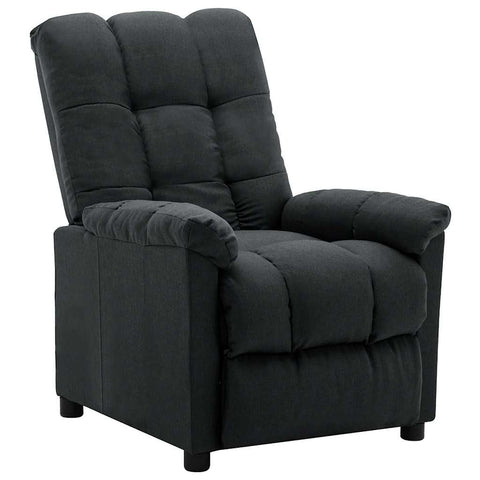 vidaXL Recliner Dark Gray Polyester Fabric Standard Adjustable Footrests
