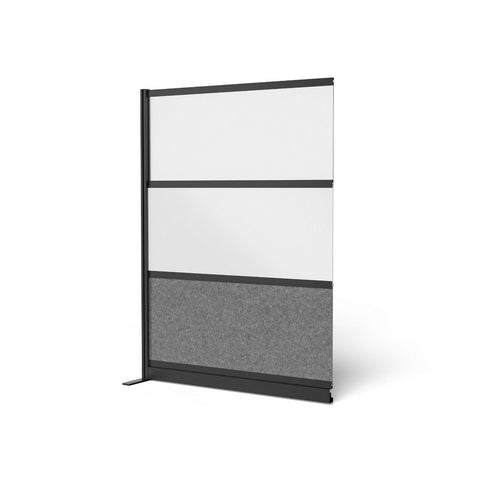 LUXOR MW-5348-XWCGWB Modular Wall Room Divider System - Black Frame - 53" x 48" Add-On Wall - Wide Paneling