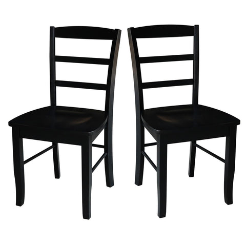 International Concepts Pair of Madrid LadderBack Chairs, Black
