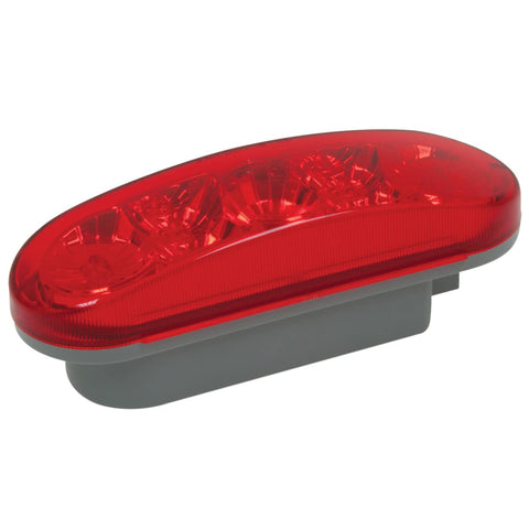 RoadPro RP6064RSMD Oval Diamond Lens Stop Turn Tail Light LED Replacement Lamp for Trucks RVs Trailers-Red