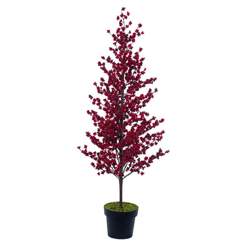Vickerman 51" Potted Red Berry Tree