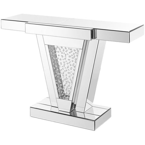 Elegant Decor Modern 47" Clear Crystal Mirrored Accent Console Table