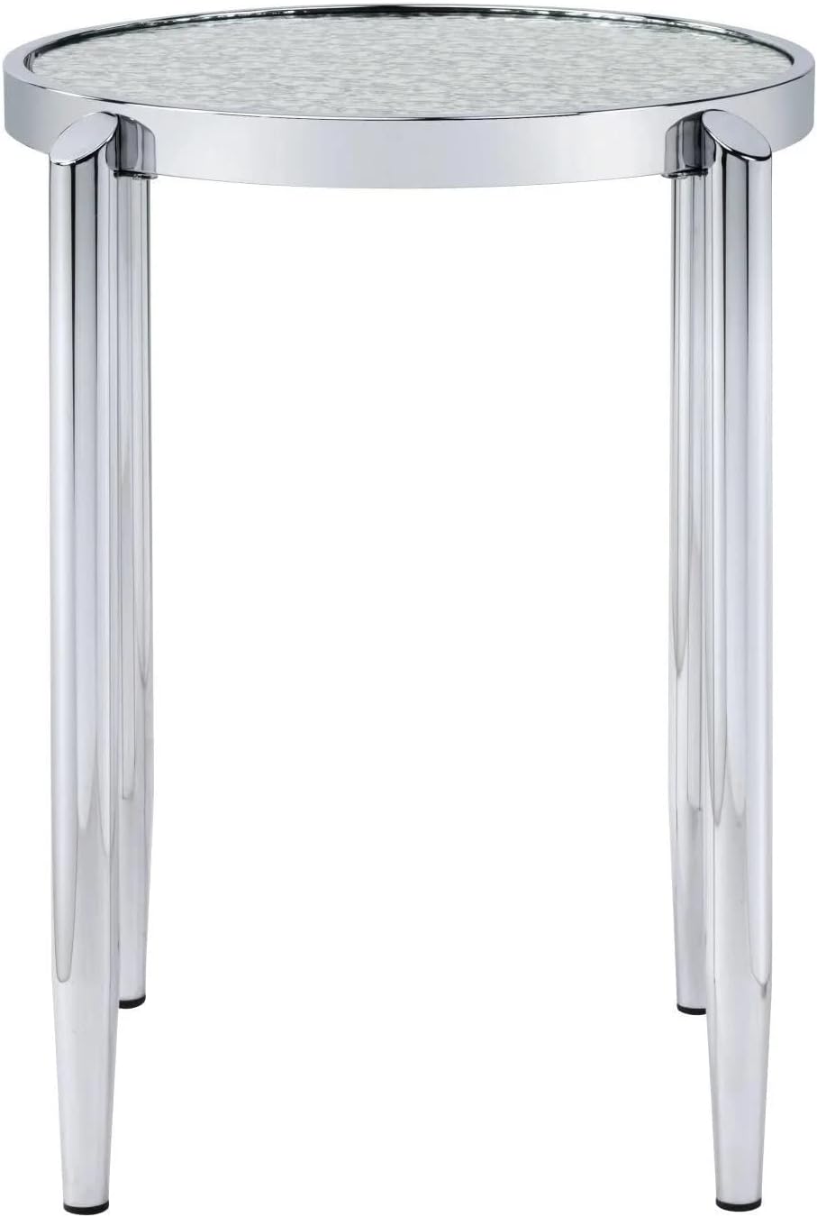 Acme Abbe End Table in Glass and Chrome