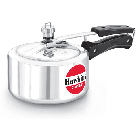 Hawkins 2 Litre Classic Pressure Cooker, Best Inner Lid Cooker, Small Cooker, Silver (CL20)
