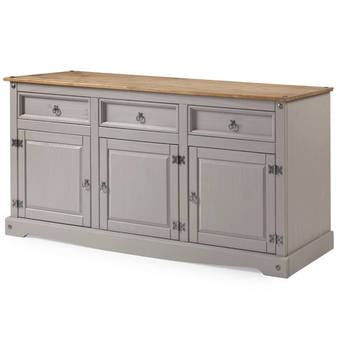 OS Home and Office Furniture Cottage Series Wood Buffet Sideboard in Corona Gray