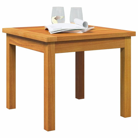 vidaXL Rustic Acacia Wood Side Table for Balcony and Garden | UV Resistant Outdoor Furniture Compact Square Design Ideal Plant Display Casual Decor Easy Care Sturdy Construction Accent Small