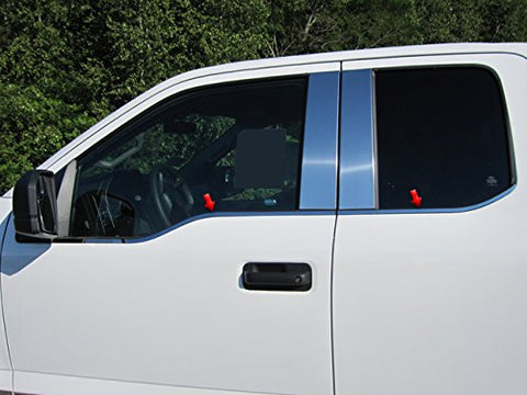QAA is Compatible with 2015-2020 Ford F-150 4 Piece Stainless Window Sill Trim Set WS55302