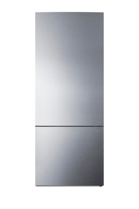 Summit Appliance FFBF279SSX 28" Wide Bottom Freezer Refrigerator, Interior LED Lighting, Stainless Steel Doors, 14.6 cu.ft Capacity, No-frost Operation, Digital Temperature Control