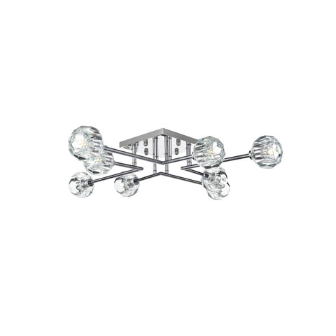 Elegant Lighting Eren 8-Light Metal & Crystal Flush Mount in Chrome/Clear
