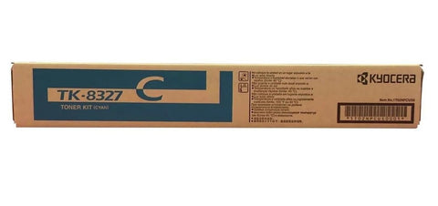 Kyocera TK-8327C Cyan Toner Cartridge, + Waste Toner Container 12000 Yield