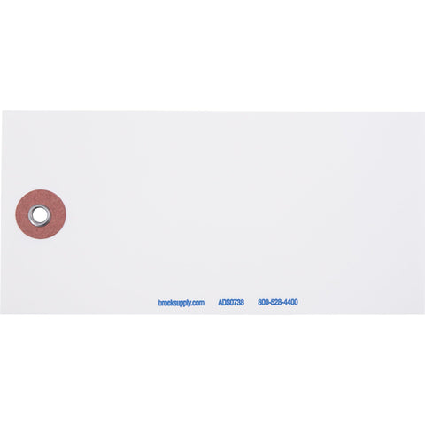 Brock Blank White Polyart Tags 4 3/4 Inch x 2 3/8 Inch with Reinforced Metal Eyelet Includes Wire-Brock Ballpoint Pen-Brockmark Marker 1000 Tags/Box