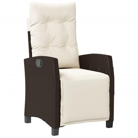 vidaXL Reclining Garden Chair Brown, Cream White