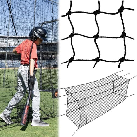 Cimarron Sports #45 Fully Enclosed 2.7mm Commercial UV Protected Polyethylene Baseball Softball Batting Cage Hitting Net and Training Tunnel w/4' Easy Entry Door (55'x12'x12')