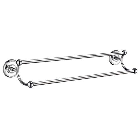 Smedbo SME, Polished Chrome K2364 Towel Rail Double, 63.5 x 14.7 x 7 cm