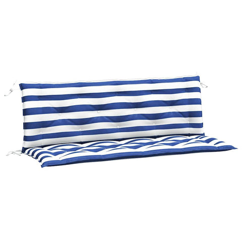 vidaXL Indoor/Outdoor Bench Cushions 2 pcs, Patio Loveseat Cushions, Porch Swing Seat Cushions, Non-Slip, Water-Repellent, Breathable, Resilient, Blue&White Stripe 59.1"x19.7"x2.8" Oxford Fabric