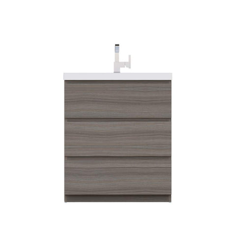 Paterno 30 inch Modern Freestanding Bathroom Vanity Gray