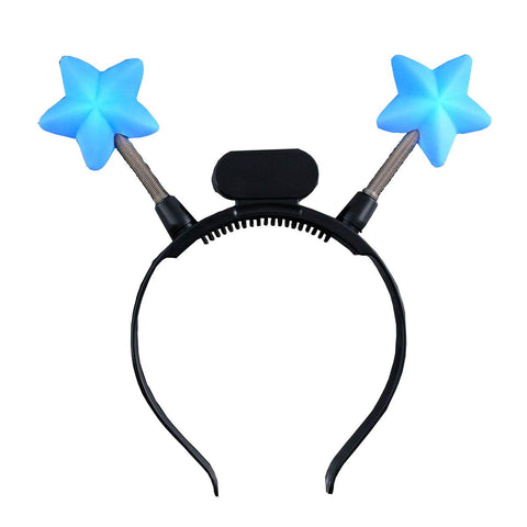 FlashingBlinkyLights Light Up Blue Stars LED Boppers Head Headband