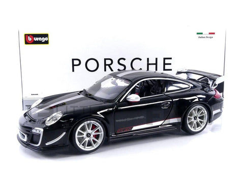 Bburago 1:18 Scale Porsche GT3 RS 4.0 Black Diecast Car Model - Functional Interior, Opening Doors, Working Wheels