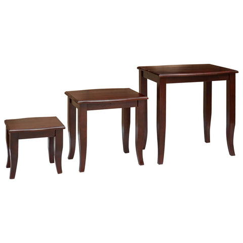 vidaXL Nesting Side Tables 3 pcs Brown Solid Mahogany Wood, Classic Mahogany Nesting Tables, Elegant Storage Solutions for Living Room Decor, Compact Multi-Purpose Accent Furniture