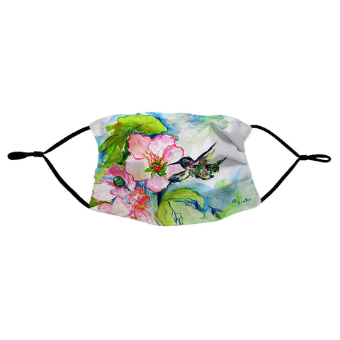 Betsydrake MA437 Hummingbird & Hibiscus Face Mask Multicoloured