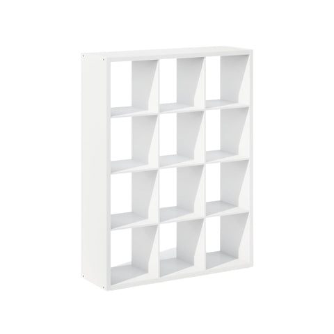 Oakestry Cubic Open Back Multipurpose Closet Storage Organizer Shelf, 12-Cube, White