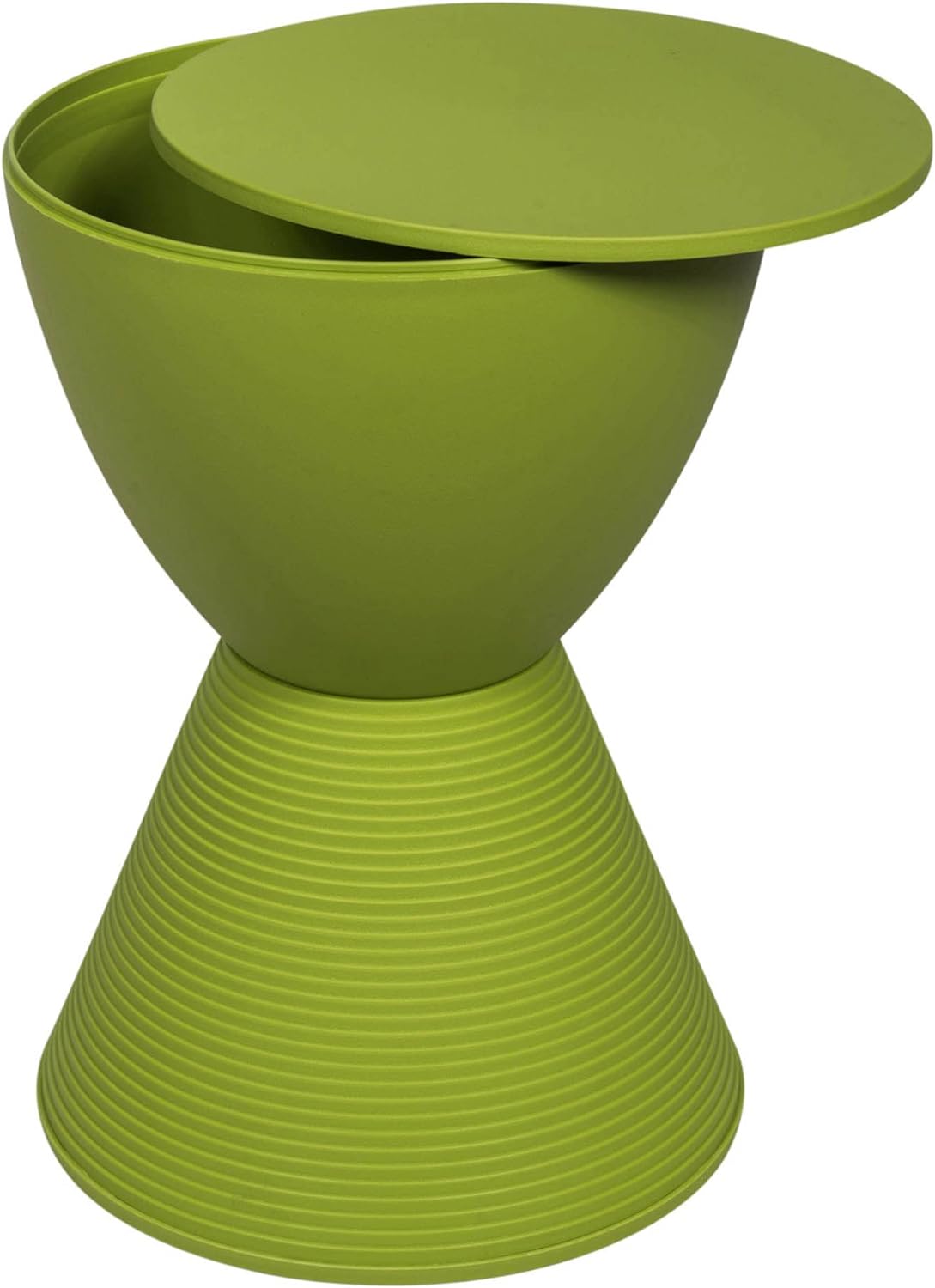 LeisureMod Modern Boyd Side Table Indoor and Outdoor Use, 16.75" H x 11.75" W x 11.75" D (Green)