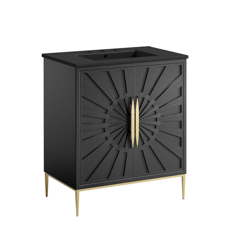 Modway Awaken Bathroom Vanity Cabinet, 30", Black Black