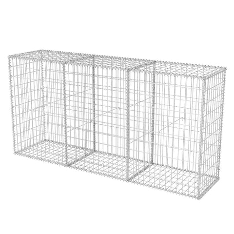 vidaXL Gabion Basket Steel 78.7" Outdoor Garden Patio Wall Wire Fence Cage