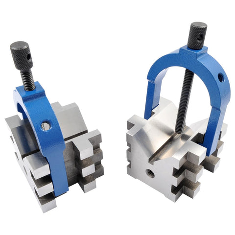 HHIP 3402-0112 Mulit-USE V-Blocks & Clamps Set,Grey,2.5" x 2.75" x 2"