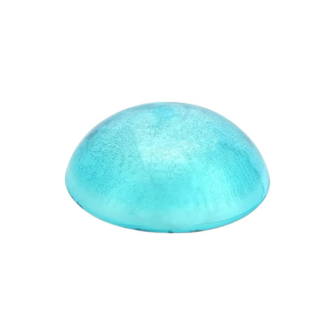 Oakestry Crackle Glass Toadstool – Teal, 9" Diameter x 6" H, Hand-Blown Glass