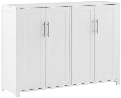 Crosley Furniture Savannah Traditional Sideboard Buffet Cabinet with Storage, Media Console, Credenza, White