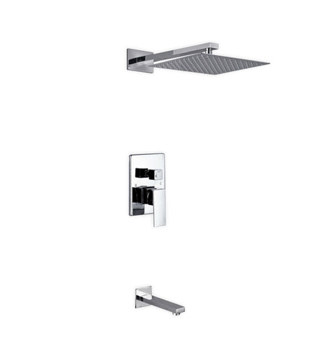 Aqua Piazza Diverter Complete Shower System with Square Handle