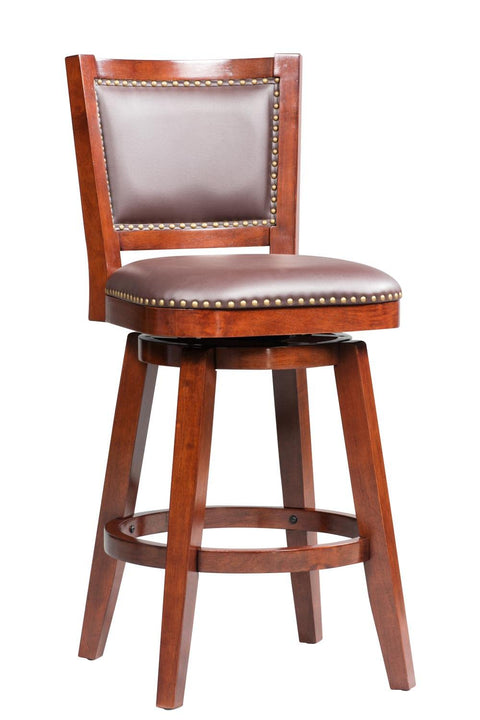 Boraam Broadmoor Swivel Barstool, 44-Inch, Cherry