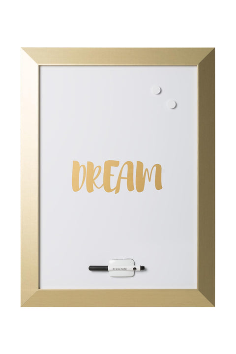 MasterVision Quote Magnetic Dry Erase Board, Dream, Gold Frame, 18 x 24 Inches (MM04443612)