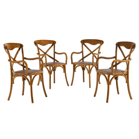 Gear Dining Armchair Set of 4 - Walnut