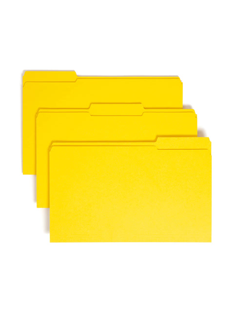 Smead File Folder, Reinforced 1/3-Cut Tab, Legal Size, Yellow, 100 per Box (17934)