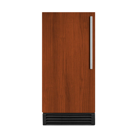 ADA compliant built-in undercounter NSF-listed automatic defrost clear icemaker with integrated door frame to accept full overlay panels and an internal pump