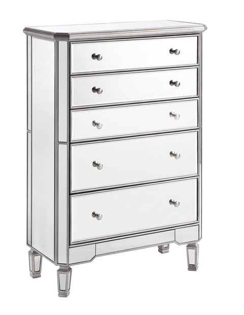 Elegant Decor 5 Drawer Cabinet, Silver