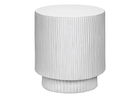 Monarch Specialties I 4149 Accent Table, 25" H, Indoor Or Outdoor, Bedroom, End, Living Room, Nightstand, Round, Side Table, White, Contemporary, Modern
